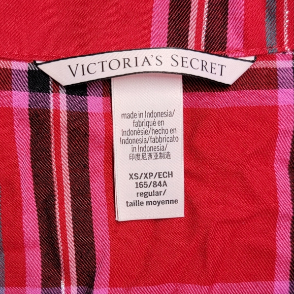 VICTORIA SECRET PLAID SLEEPWEAR SHIRT/ XS - Picture 3 of 9